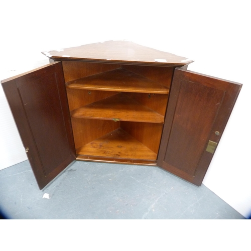 345 - Small mahogany corner cupboard.