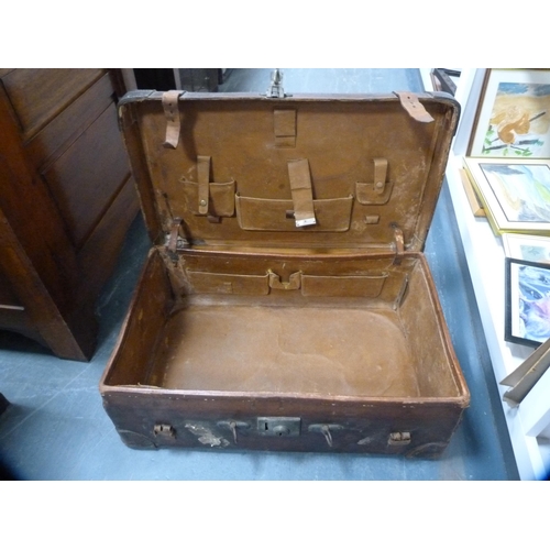 349 - Antique leather-bound travel case.