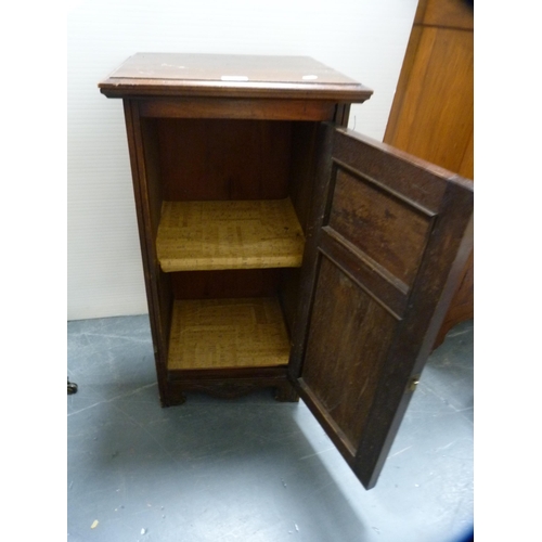 350 - Edwardian mahogany and walnut bedside locker.