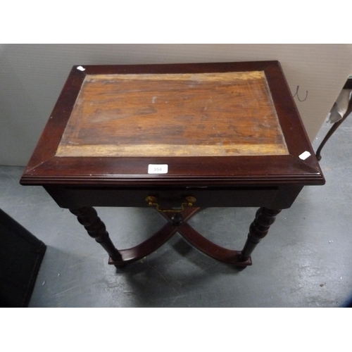 354 - Reproduction occasional table with drawer.