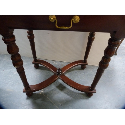 354 - Reproduction occasional table with drawer.