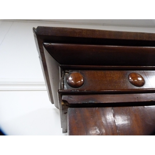 357 - Victorian mahogany library bookcase with Gothic-influenced roundels to the shaped cornice above thre... 