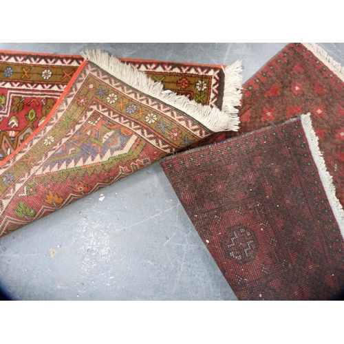 360 - Afghan Ghajeh runner and a small Afghan-style Bokhara rug.  (2)