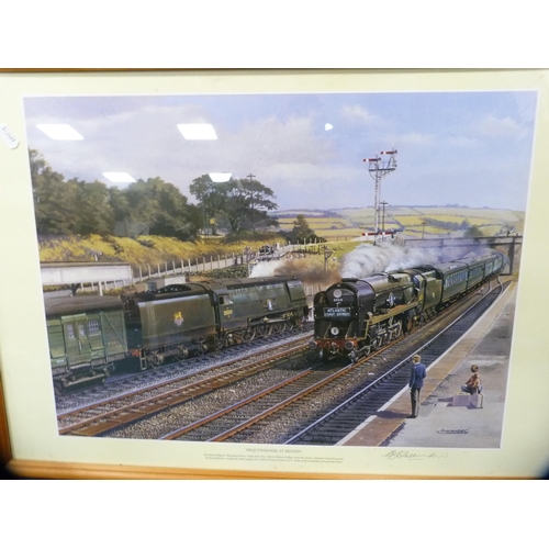 54 - BJ FreemanAssorted railway prints, some pencil signed, to include 'Return to the Highlands', 'The Ch... 