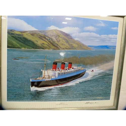 65 - BJ FreemanQueen MaryPrint, and a picture of a moored vessel 'Sweetheart Abbey' at Glencaple.  (2)... 