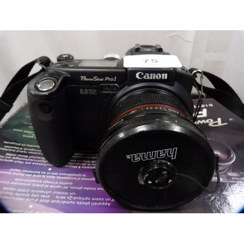 75 - Canon Powershot Pro 1 8MP digital camera with original box.