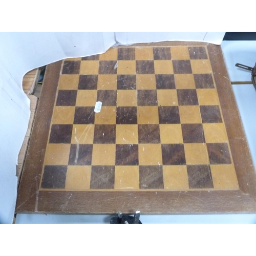 85 - Carved wooden chess set modelled as Vikings, with board.