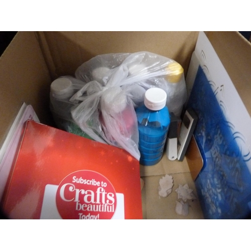 9 - Carton containing assorted craft items including paints.