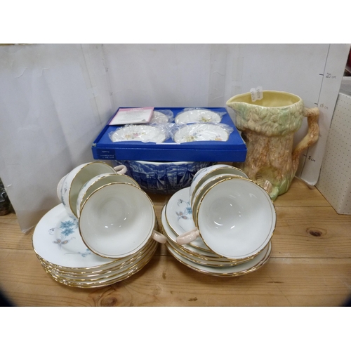 92 - Ceramics to include boxed set of four Royal Doulton pin dishes, Sylvac jug, blue and white bowl and ... 