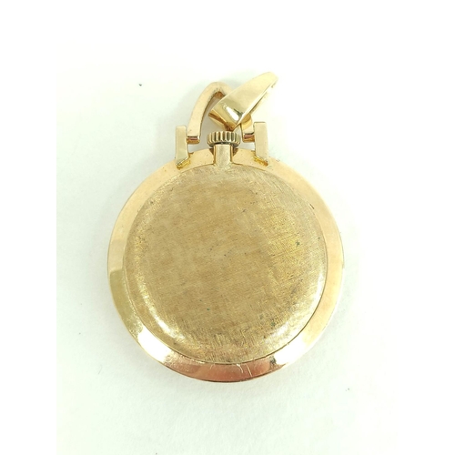 170D - Chopard 18ct gold pendant watch with waved dial and satin, 12g without movement. 