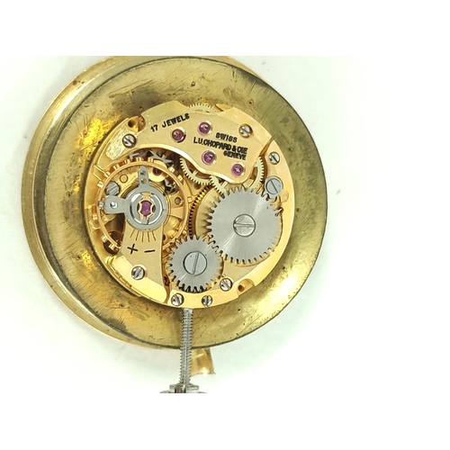 170D - Chopard 18ct gold pendant watch with waved dial and satin, 12g without movement. 