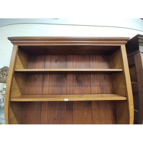 583B - Late 19th / early 20th century large oak and pine open front library bookcase, with adjustable shelv... 