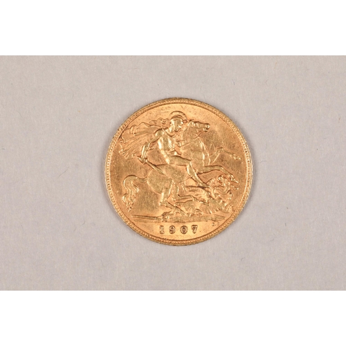 158 - Edwardian half gold sovereign dated 1907