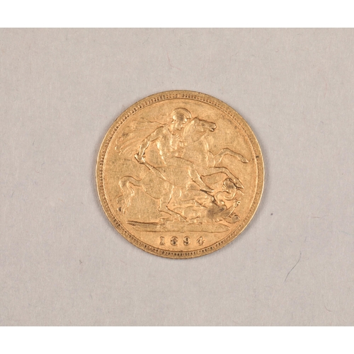 162 - Victoria half gold sovereign dated 1894