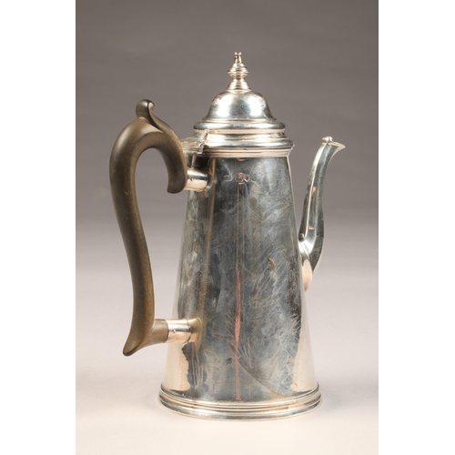 187 - Victorian silver coffee pot, tapering form, assay marked London 1898 
by Thomas Russell, weight 605g