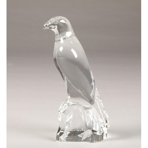 28 - Modern Baccarat glass falcon figure, marked Baccarat France to base, height 25cm