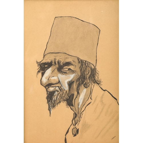 351 - Unknown, monogramed
Gilt framed ink study
'Fez Hat'
18cm X 30cm