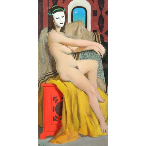 356 - William Crosbie, RSA (Scottish 1915-1999) ARR Oil on board, signed and dated 1996, framed 'Femme San... 