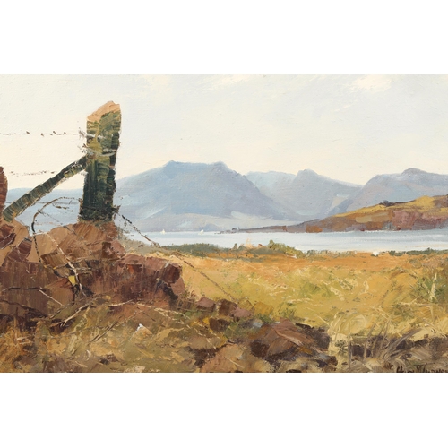 376 - Helen M Turner (Ayrshire Born 1937) ARR Framed oil on canvas, signed 'Loch Landscape' 50cm X 70cm