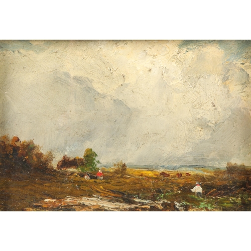 432 - James Clark (Scottish Born 1884-1909) Framed oil on board, signed verso dated 1899 'Landscape with F... 