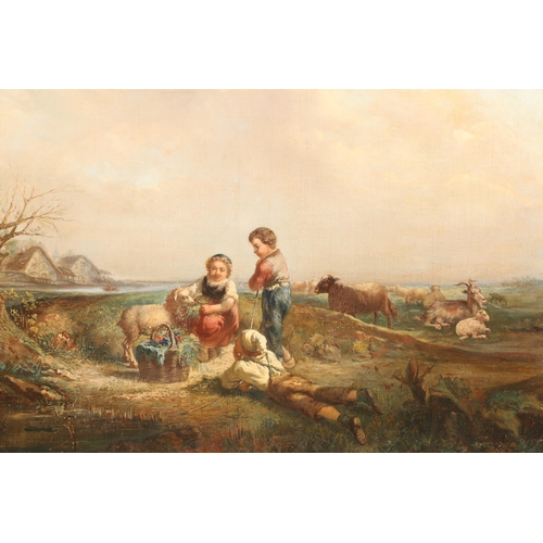 433 - Philippe Delcour (19th Century French) Gilt framed oil on canvas, signed and dated 1860 'Rural scene... 