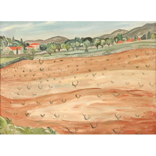 434 - Andre Jourcin (French 1905-1974) ARR Framed oil on canvas, signed 'Provence Vineyard' 43cm x 59cm