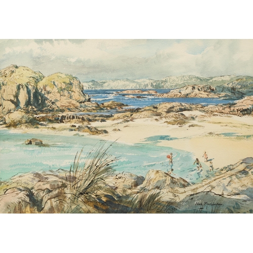 439 - Alexander MacPherson V.P. R.S.W (1904-1970) ARR Gilt framed watercolour, signed 'On The Beach Fionnp... 