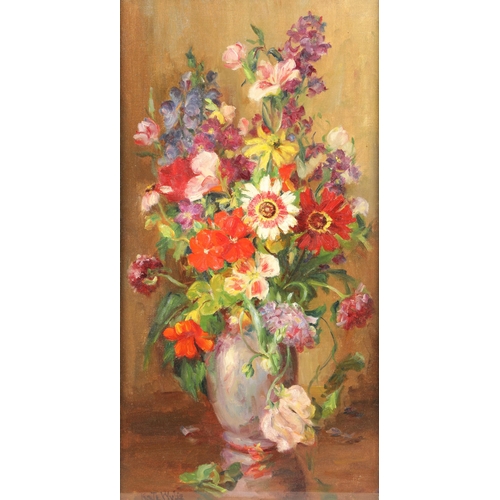 445 - Kate Wylie (Scottish born 1877-1941) Framed oil on board, signed 'Still Life with Flowers in Vase' 5... 