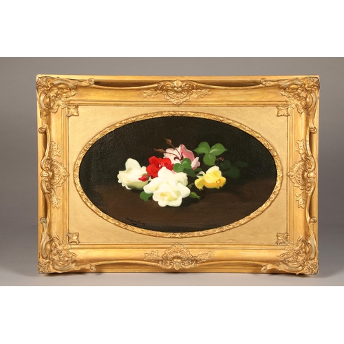 456 - Stuart Park (1862-1933) Gilt framed oil on canvas, signed Still Life of Mixed Flowers 36cm x 62cm