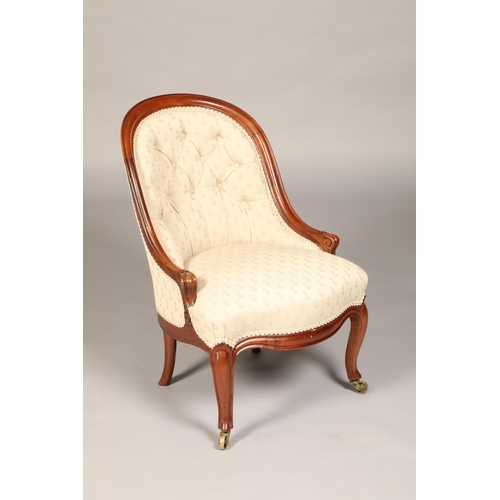 550 - Victorian rosewood ladies button back armchair