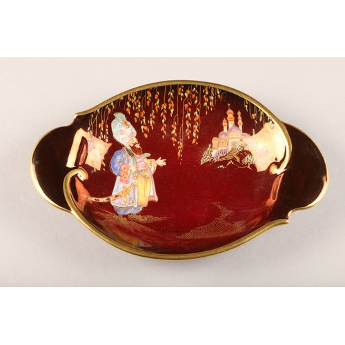 13 - Carlton ware Bell pattern dish, shape no 1286 with a Sultan Rouge Royale pattern dish (2)
