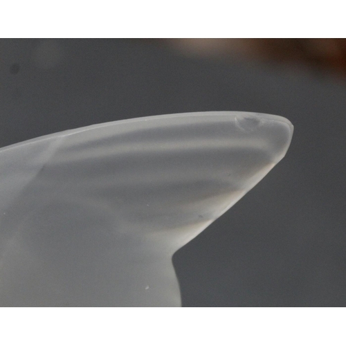 172 - Modern Lalique frosted glass paperweight in the form of a sparrow with outstretched wings, incised m... 