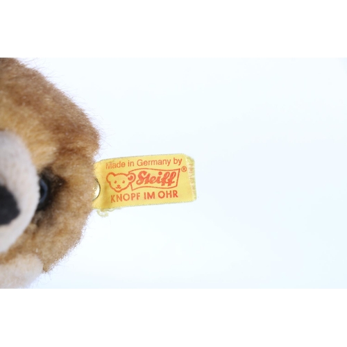 63 - Steiff of Germany 064425 Rico meerkat soft toy, 22cm tall.