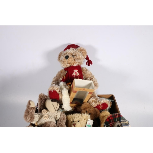 75 - Collectable teddy bears to include Harrods bear, Steiff 110139 bear, Dean's 'Mini Professor' bear wi... 