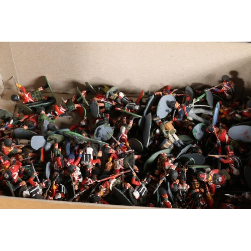 93 - Large collection of hand painted plastic Napoleonic model soldiers held in five trays. (4)