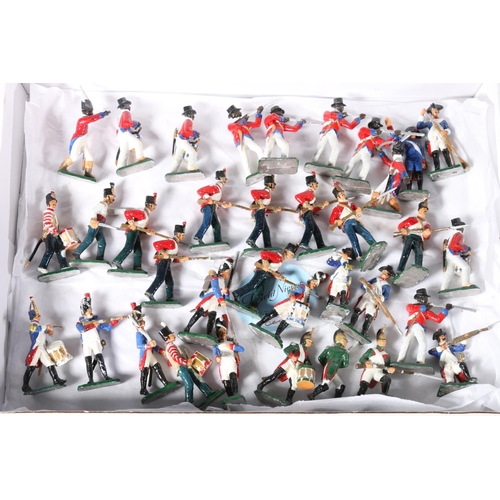 97 - Two trays of hand painted cast-metal model soldiers, 54mm.