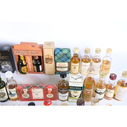 185 - Scotch malt whisky and other miniatures to include SCAPA 8 year old 100° proof by Gordon & Macph... 