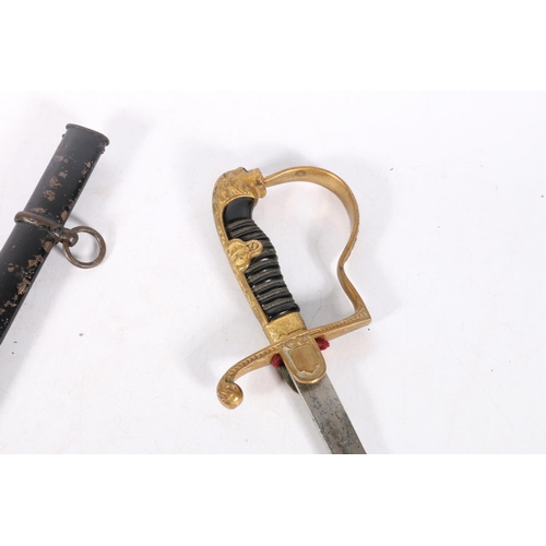 577 - German officer's sword, the blade ricasso with mark of 