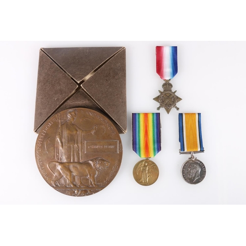 542 - Medals of 3-6863 Private Charles Petrie of the 10th Battalion Gordon Highlanders comprising WWI deat... 