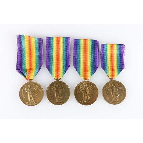 543 - Four WWI Victory medals to Cameron Highlanders to include S12790 Private Malcolm Smith of C Company ... 