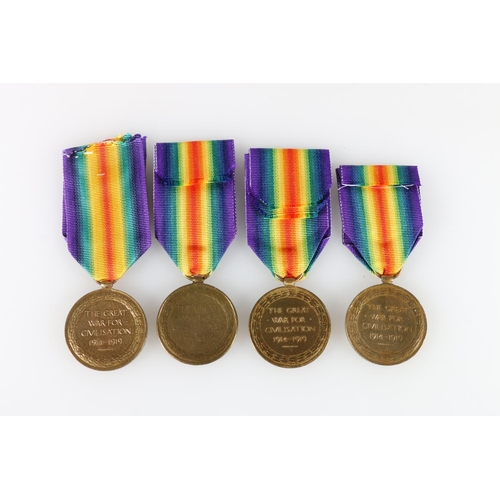 543 - Four WWI Victory medals to Cameron Highlanders to include S12790 Private Malcolm Smith of C Company ... 