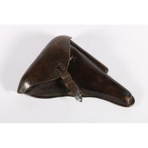 561 - German WWI brown leather Luger holster, the interior stamped indistinctly but possibly Eckhart? and ... 