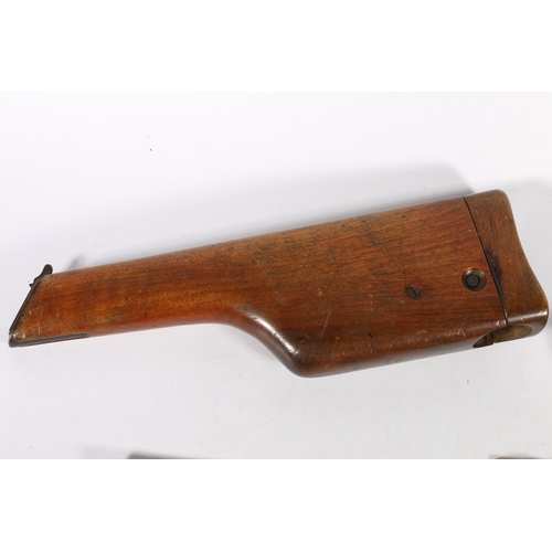 563 - German Mauser C96 Pistol or 'Broom Handle Mauser' wooden stock (no pistol), a military issue multi t... 