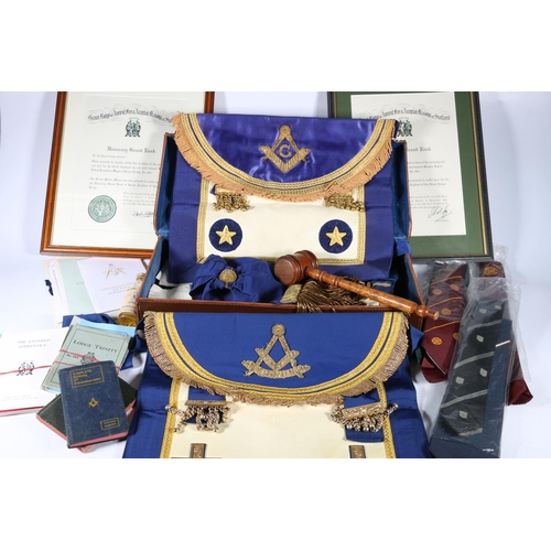 567 - Masonic medals, jewels and regalia collection of Brother Robert Donaldson Whyte of Lodge Trinity No8... 