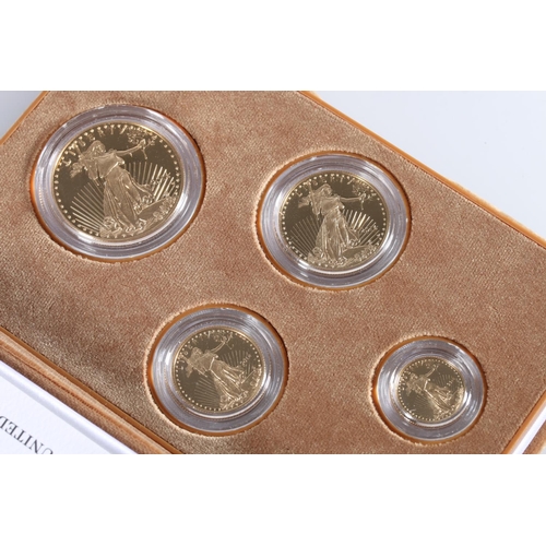 469 - UNITED STATES OF AMERICA USA the 2016 American Eagle proof four-coin set comprising four 22ct gold p... 