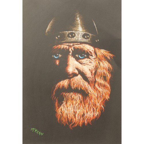 346 - Graham McKean (Scottish Born 1962) ARR Framed pastel on paper, signed 'Portrait of a Viking' 28cm X ... 