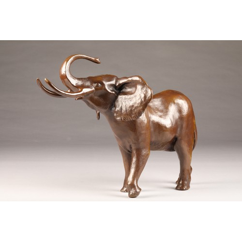 218 - Mark Stoddart (Scottish born 1964) Bronze figure of an elephant N.2/99, length 56cm, width 29cm, hei... 