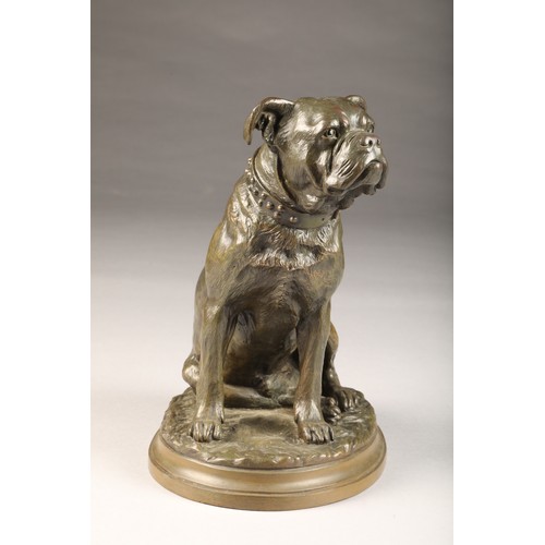 220 - Albert Vidal Alexandre Boudarel (French 1888-1969) bronze model of a bulldog, signed. height 29cm