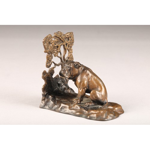 222 - Pair Austrian bronze bulldog bookends, circa 1900, length 11cm, width 7cm, height 10cm