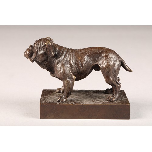 225 - Modern bronze figure of a bulldog, signed J Codina, length 10cm, width 6.5cm, height 8.5cm